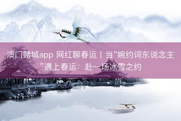 澳门赌城app 网红聊春运丨当“婉约词东说念主”遇上春运：赴一场冰雪之约